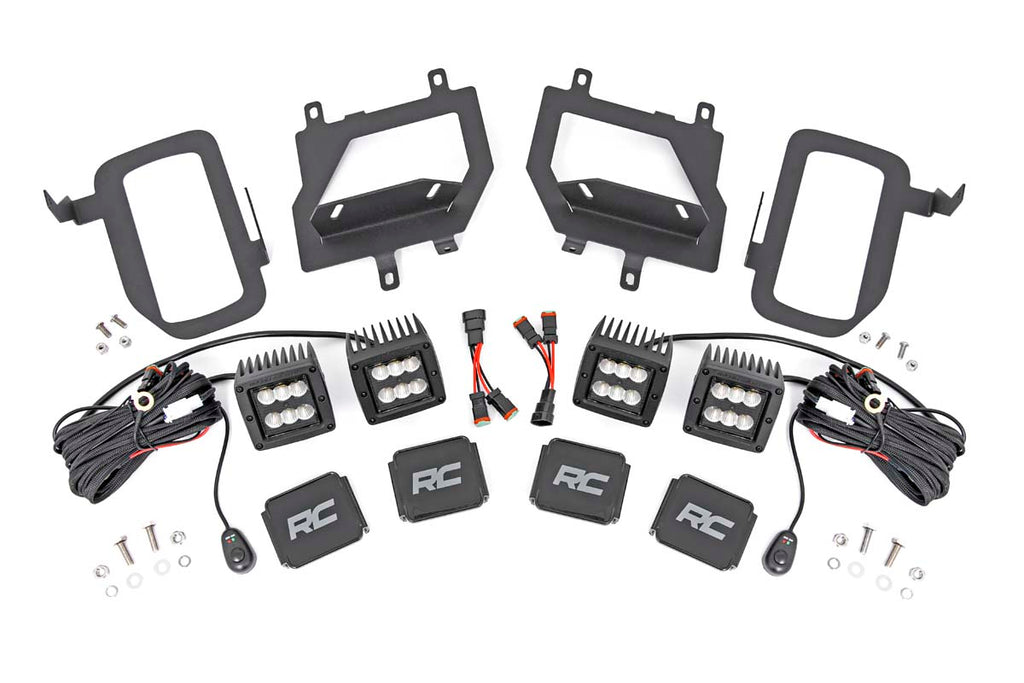 LED Light Fog Mount Dual 2inch Black Pairs Spot Flood Ford F 150 15 17