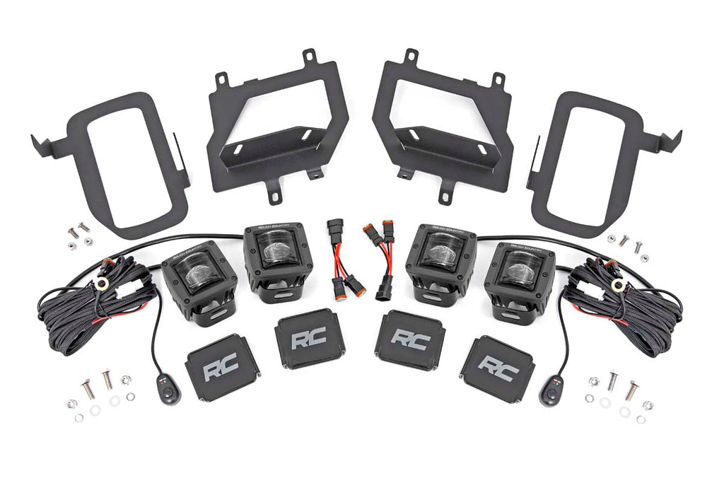 LED Light Fog Mount Dual 2inch Black Pairs SAE Ford F 150 15 17