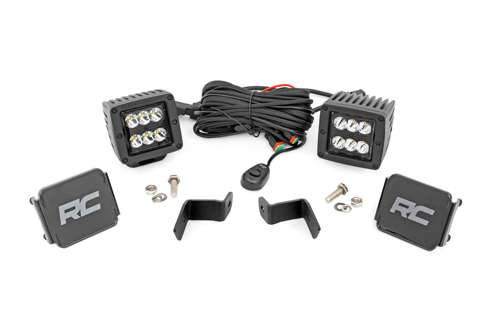 LED Light Ditch Mount 2inch Black Pair Spot Ford F 150 15 23 F 150 Lightning 2022