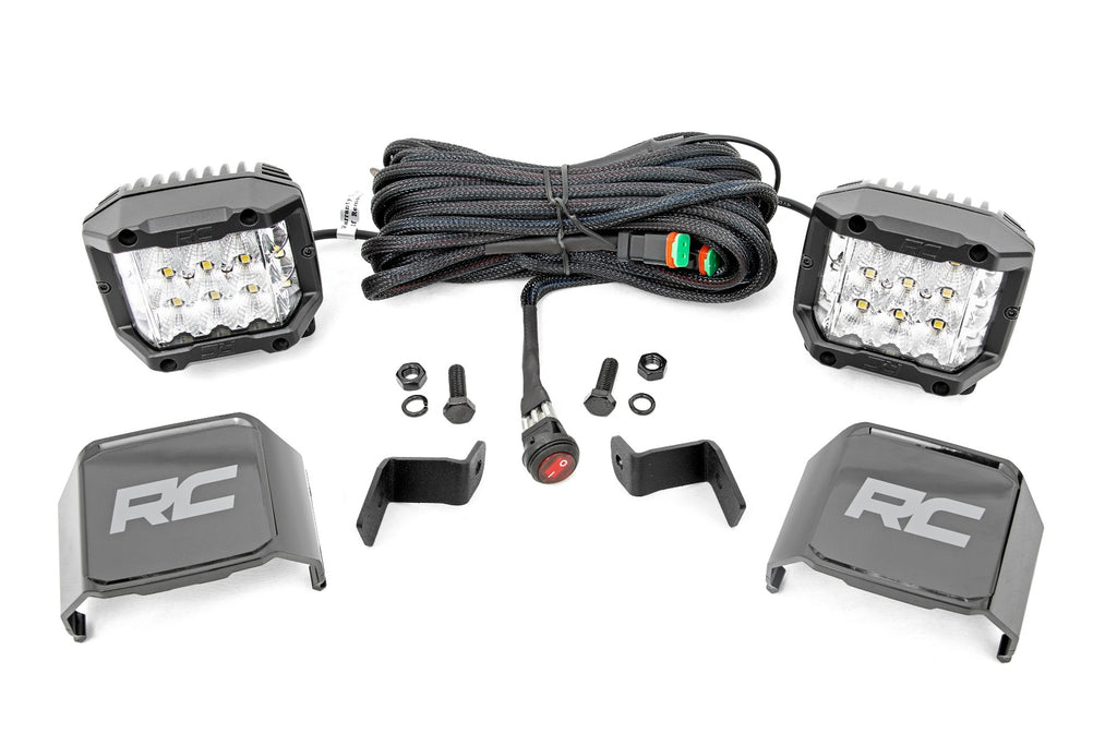 LED Light Ditch Mount 2inch Chrome Pair Wide Angle Ford F 150 15 23
