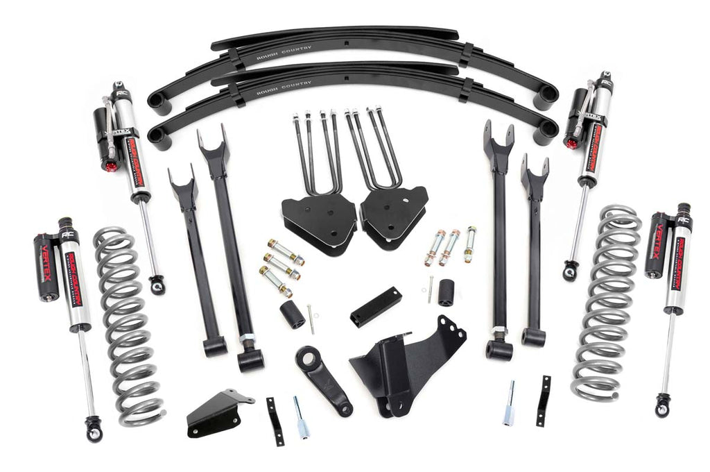 6 Inch Lift Kit Gas 4 Link RR Spring Vertex Ford Super Duty 05 07