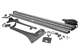 Jeep 50 inch Straight LED Light Bar Upper Windshield Kit w Single Row Chrome Series LED 20 22 Gladiator JT 18 22 Wrangler JL