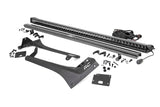 Jeep 50 inch Straight LED Light Bar Upper Windshield Kit w Single Row Black Series LED 20 22 Gladiator JT 18 22 Wrangler JL