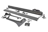 Jeep 50 inch Straight LED Light Bar Upper Windshield Kit w Dual Row Black Series LED Amber DRL 20 22 Gladiator JT 18 22 Wrangler JL