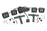 Jeep Quad LED Light Pod Kit  Black Series w White DRL 18 22 JL 20 22 Gladiator