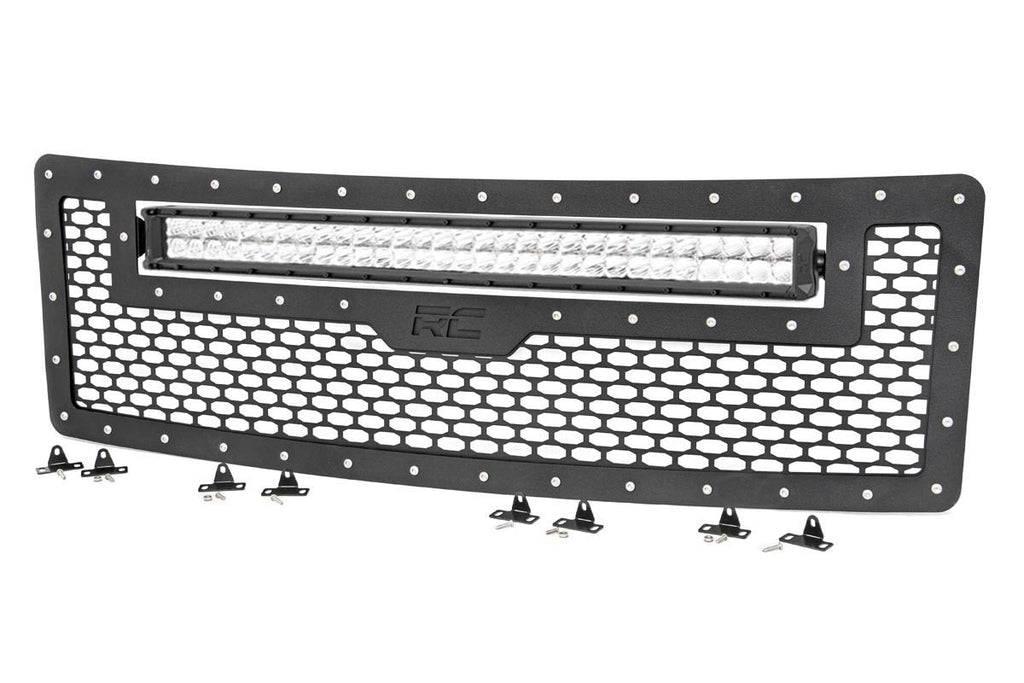 Mesh Grille 30inch Dual Row LED Chrome White DRL Ford F 150 09 14