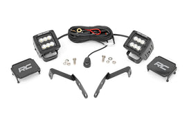 LED Light Ditch Mount 2andquot  Black Pair Flood Chevy 1500 2007 2013