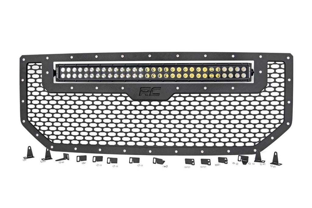 Mesh Grille 30inch Dual Row LED Black GMC Sierra 1500 16 18