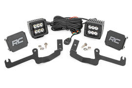 LED Light Ditch Mount 2inch Black Pair Spot Chevy Silverado 1500 19 23
