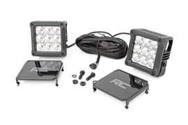 Chrome Series LED Light Pair 4 Inch Square White DRL