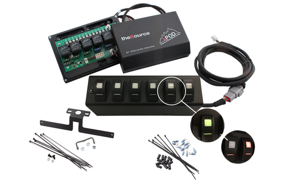 JK 6 Switch Panel with Dual Lit LED Red Switches 07-08 Wrangler JK sPOD ...