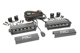 Black Series LED Light Bar 6 Inch Single Row Pair
