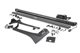 Jeep 50 inch Straight LED Light Bar Upper Windshield Kit w Single Row Black Series LED 20 22 Gladiator JT 18 22 Wrangler JL