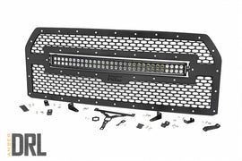 Mesh Grille 30inch Dual Row LED Black Amber DRL Ford F 150 15 17