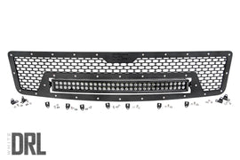 Mesh Grille 30inch Dual Row LED Black White DRL Chevy Silverado 1500 07 13