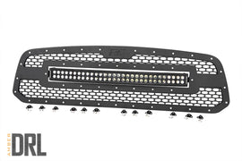 Mesh Grille 30inch Dual Row LED Black Amber DRL Ram 1500 13 18 and Classic