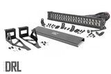LED Light Bumper Mount 2inch Black Dual Row White DRL Ford Super Duty 05 07