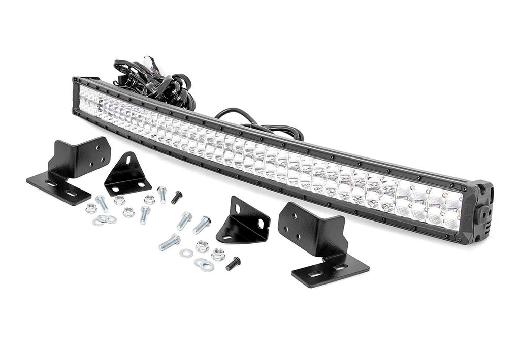 LED Light Bumper Mount 40inch Chrome Dual Row White DRL Ford Super Duty 11 16