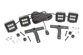 Jeep Quad LED Light Pod Kit  Black Series 18 21 JL 20 21 Gladiator