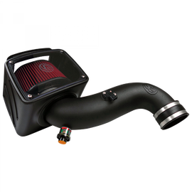 Cold Air Intake For 07-10 Chevrolet Silverado GMC Sierra V8-6.6L LMM Duramax Cotton Cleanable Red