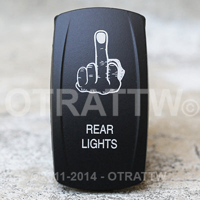 Switch, Rocker Rear Lights using middle finger graphic