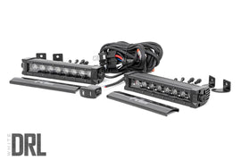Black Series LED Light Bar Cool White DRL 8 Inch Single Row Pair