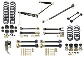 Johnny Joint Suspension System 97-06 Wrangler TJ 4 Inch lift Includes Springs Adj. Cntrl Arms Antirock F S/B R S/B Links F Trac Bar R Trac Bar Reloc F/R Bump Stops
