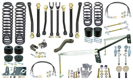 Johnny Joint Suspension System 07-18 Wrangler JK 4 Dr 4 Inch Lift W/Springs Adj. Cntrl Arms F S/B Links R Antirock S/B w/ Alum. Arms F/R Bmp Stp R Coil Sprg Ret. F/R Ext. Brk Ln F/R T/B Reloc. F/R Shk Reloc. Pitman Arm