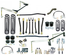 Load image into Gallery viewer, Johnny Joint Suspension System 07-18 Wrangler JK 4 Dr 4 Inch Lift W/Springs Adj. Cntrl Arms F/R Antirock S/Bs w/ Alum. Arms F/R Bmp Stp R Coil Sprg Ret. F/R Ext. Brk Ln F/R T/Bs and T/B Reloc. F/R Shk Reloc. Pitman Arm