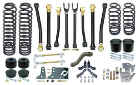 Johnny Joint Suspension System 07-18 Wrangler JK 4 Dr 4 Inch Lift W/Springs Adj. Upper Cntrl Arms Adj. Lower Cntrl Arms Brk Line Reloc. Brkts R S/B Links F/R Trac Bar Reloc s. F/R Bump Stops Pitman Arm