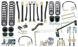 Johnny Joint Suspension System 07-18 Wrangler JK 2 Dr 4 Inch Lift W/Springs, Adj. Cntrl Arms F S/B Links R Antirock S/B w/ Alum. Arms F/R Bmp Stp R Coil Sprg Ret. F/R Ext. Brk Ln F/R T/B Reloc. F/R Shk Reloc. Pitman Arm