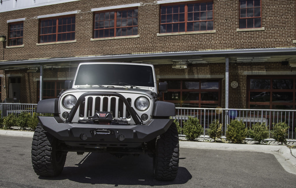 Jeep Wrangler JK Pyro Fullwidth Front Bumper - Steel - CrawlTek Revolution