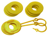 D Ring Isolator Washer Locker Kit 2 Locking Washers and 6 Non-Locking Washers Yellow Daystar