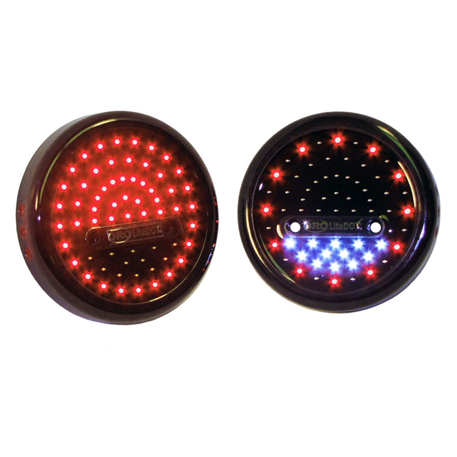 Jeep TJ LED Tail Lights 5 Inch Round Red/White Pair LiteDOT