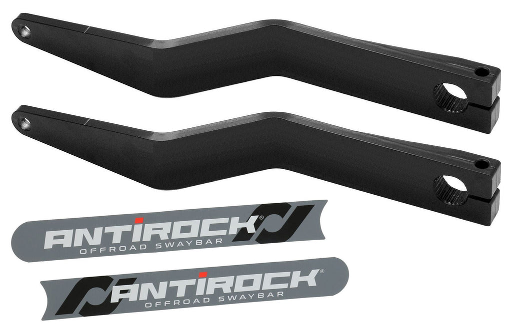 Antirock Fabricated Steel Sway Bar Arms Bent Style Jeep JL, JT, JK front and TJ 15 Inch Long OAL 12.5 Inch C-C 2.5 Inch Offset Bend Includes Stickers Pair