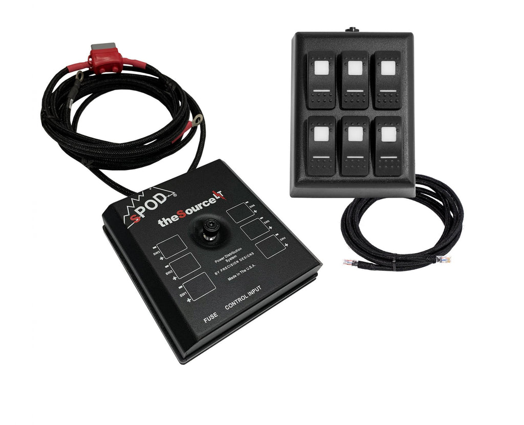 SourceLT on RAM Mount for Universal w/ Red LED Switch Panel with 36 Inch Battery Cables