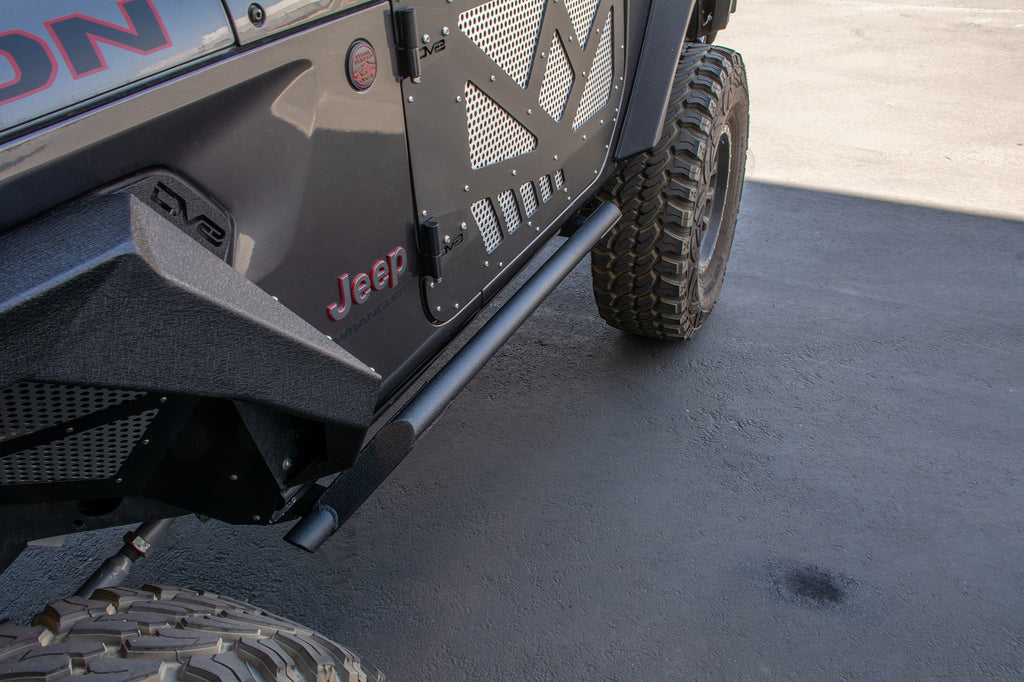 Jeep JL Tubular Rock Slider with Plated End Caps 18-Present Jeep JL 2 Door
