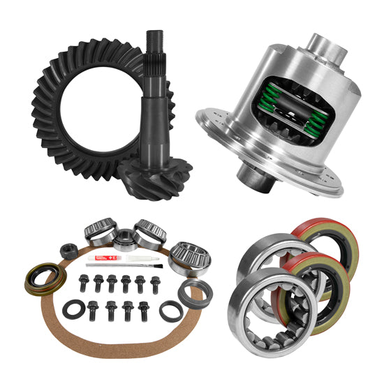8.25 inch CHY 4.56 Rear Ring and Pinion Install Kit Positraction 1.618 inch ID Axle Bearings USA Standard