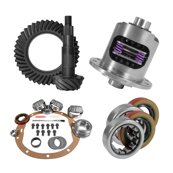 8.2 inch GM 3.55 Rear Ring and Pinion Install Kit 28 Spline Positraction 2.25 inch Axle Bearings USA Standard
