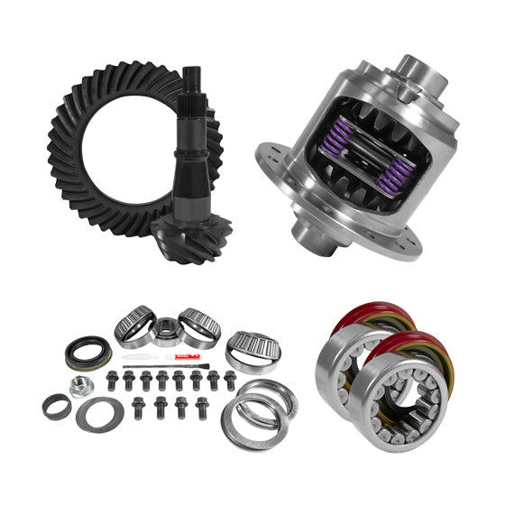 9.5 inch GM 4.56 Rear Ring and Pinion Install Kit 33 Spline Positraction Axle Bearing and Seals USA Standard