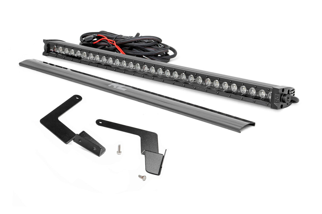 LED Light Lower Grille Mnt 30inch Black Single Row White DRL Toyota Tacoma 16 23
