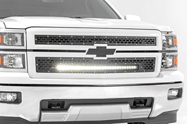 Mesh Grille 30inch Single Row LED Black Chevy Silverado 1500 14 15