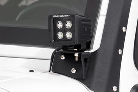 LED Light Mount Lower Windshield Pod Jeep Wrangler JK 07 18