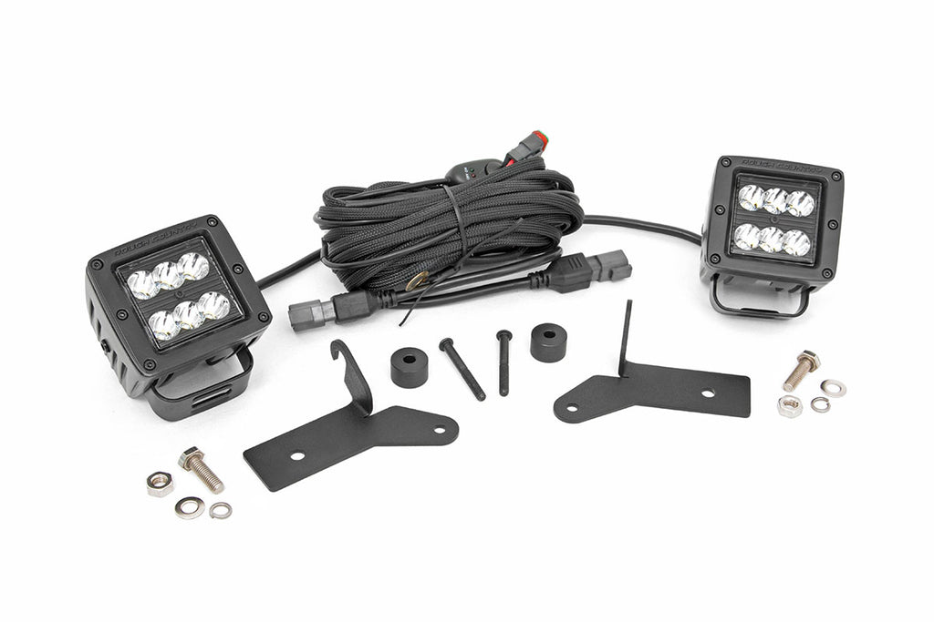 LED Light Hinge Mnt 2inch Black Pair Jeep Gladiator JT Wrangler 4xe Wrangler JL 18 23