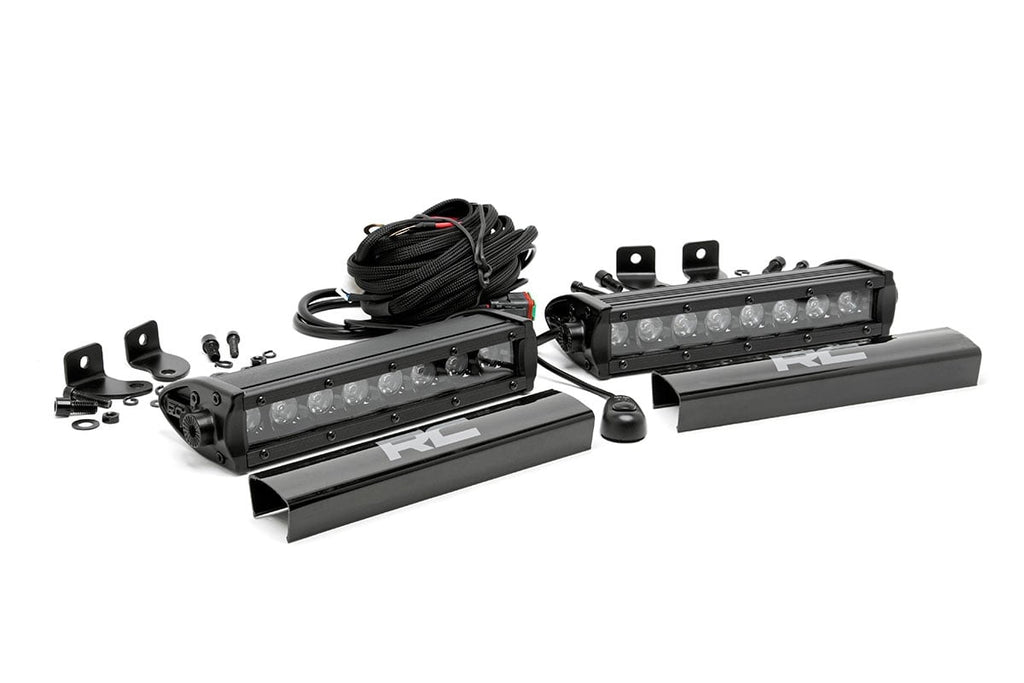 Black Series LED Light Bar 8 Inch Single Row Pair