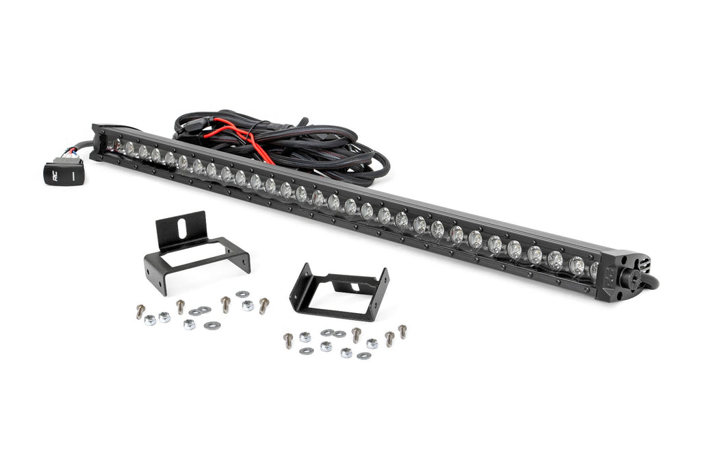 LED Light Grill Mnt 30inch Black Single Row White DRL Ford Super Duty 11 16