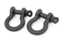 Load image into Gallery viewer, D Ring Shackles Cast 5 8inch Pin Pair Black